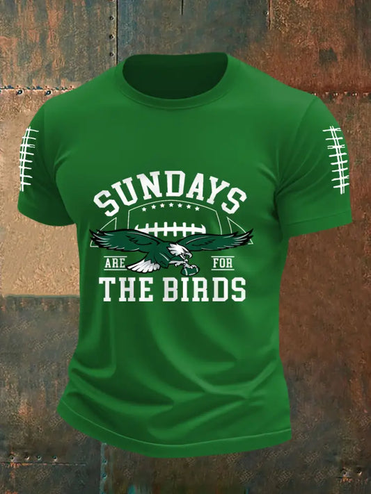Men’s Sundays Are For The Birds Football Fans Lovers Gameday Casual Tee Green / S
