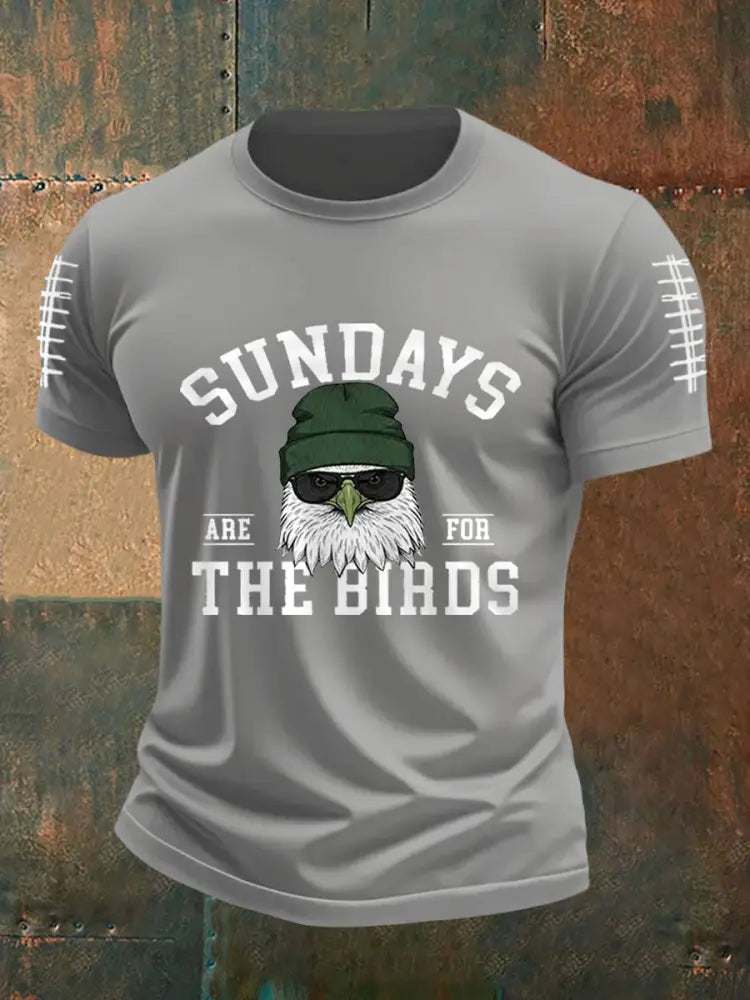 Men’s Sundays Are For The Birds Football Fans Lovers Gameday Casual Tee Light Gray / S
