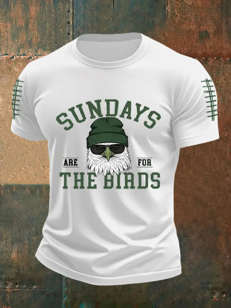 Men’s Sundays Are For The Birds Football Fans Lovers Gameday Casual Tee White / S