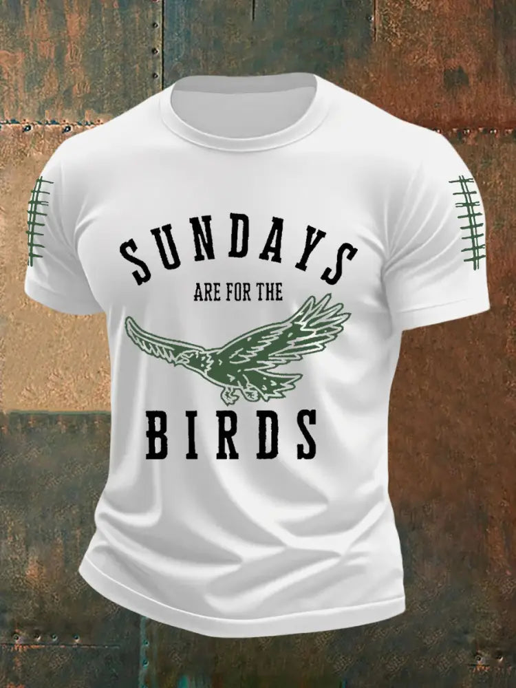 Men’s Sundays Are For The Birds Football Fans Lovers Gameday Casual Tee White / S