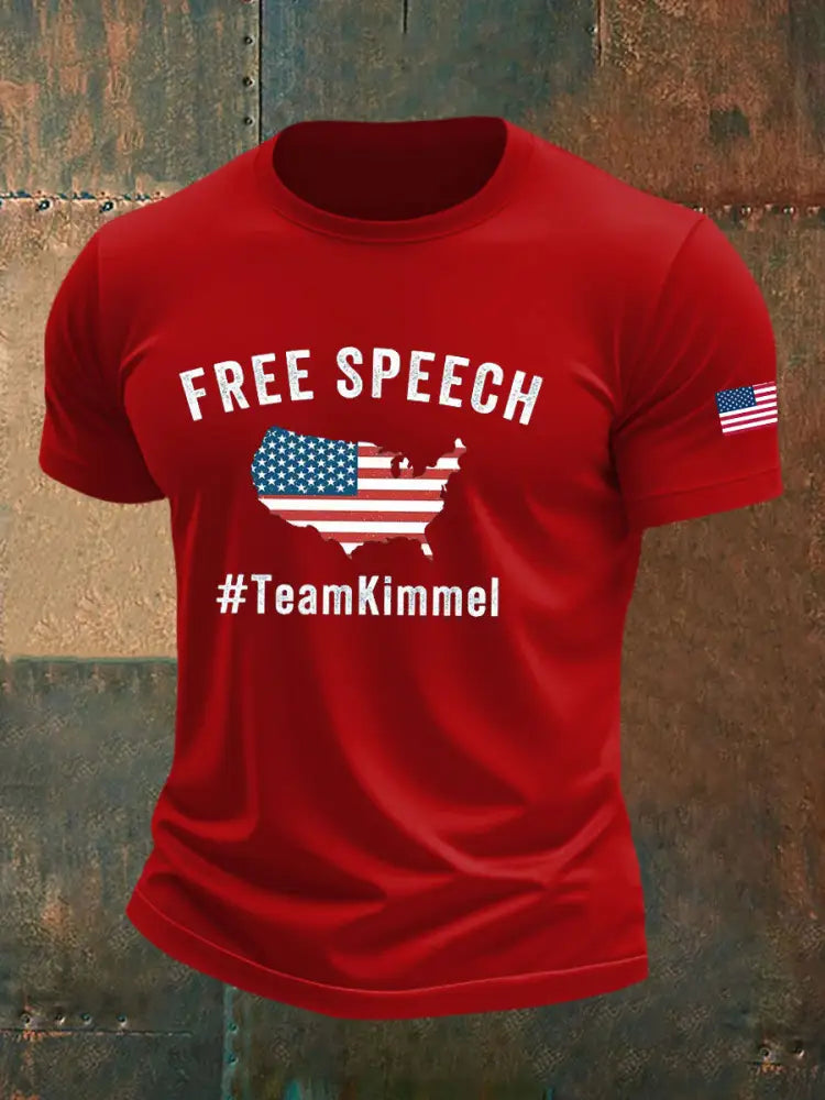 Men’s TeamKimmel Printed imitation cotton short-sleeved T-shirt Pure Red / S