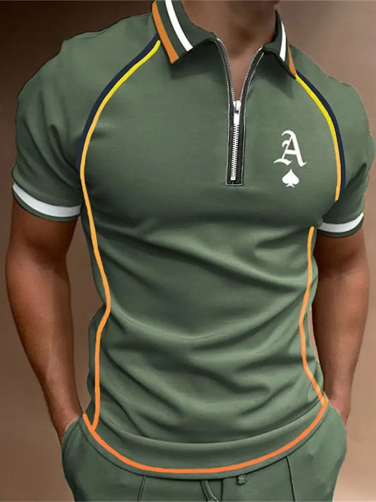 Men’s Texas Hold’em Ace of Spades casual tops Army Green / S