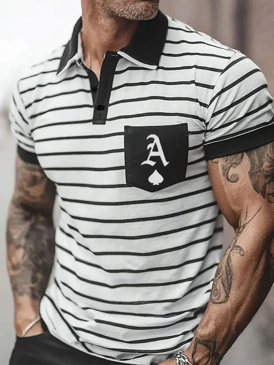 Men’s Texas Hold’em Ace of Spades casual tops Black / S