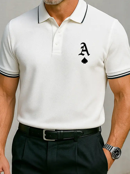 Men’s Texas Hold’em Ace of Spades casual tops White / S
