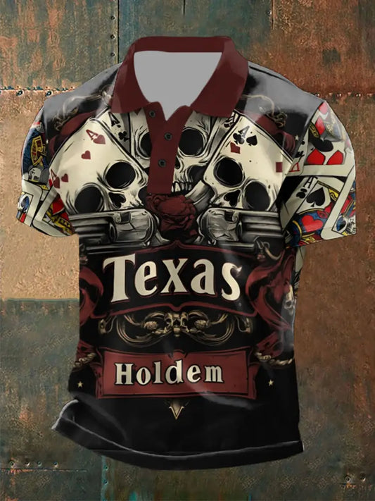 Men’s Texas Hold’em casual tops As picture / S
