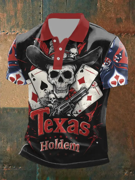 Men’s Texas Hold’em casual tops As picture / S