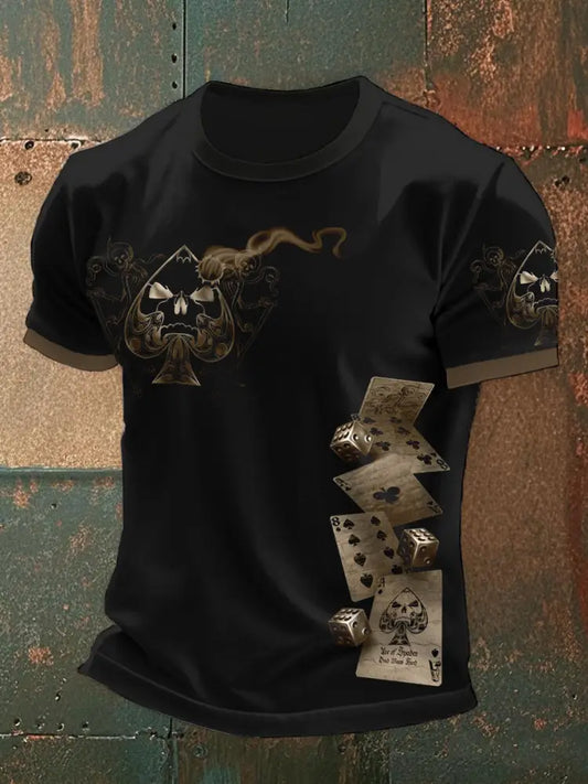 Men’s Texas Hold’em printed T-shirts Black / S