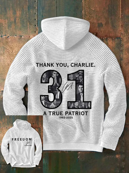 Men’s Thank You Charlie 31 True Patriot Printed Hoodie White / S