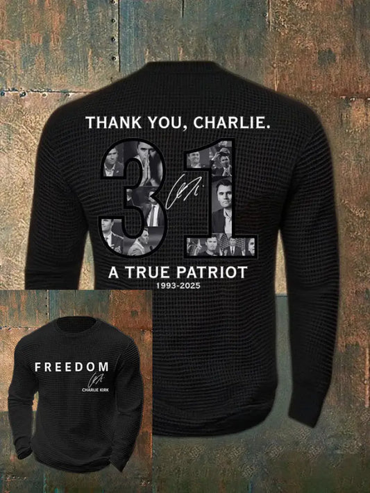 Men’s Thank You Charlie 31 True Patriot Printed T-Shirt Black / S