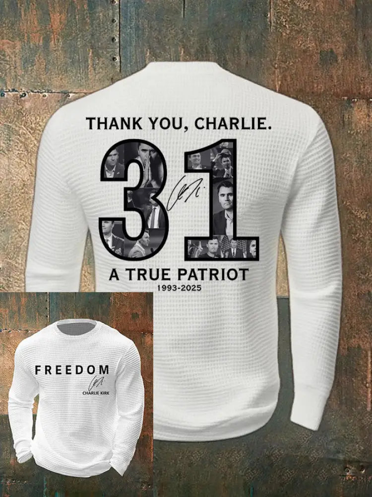 Men’s Thank You Charlie 31 True Patriot Printed T-Shirt White / S