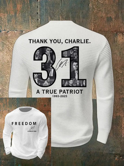 Men’s Thank You Charlie 31 True Patriot Printed T-Shirt White / S