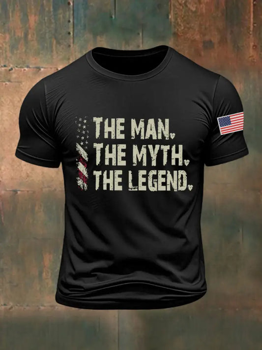 Men’s The Man The Myth The Legend Printed T-shirt Black / S