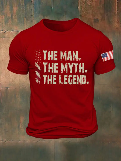 Men’s The Man The Myth The Legend Printed T-shirt Pure Red / S