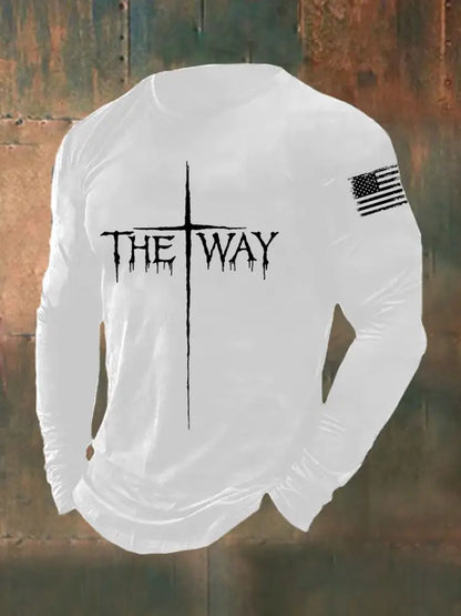 Men’s The Way Cross Long Sleeve T-shirt White / S