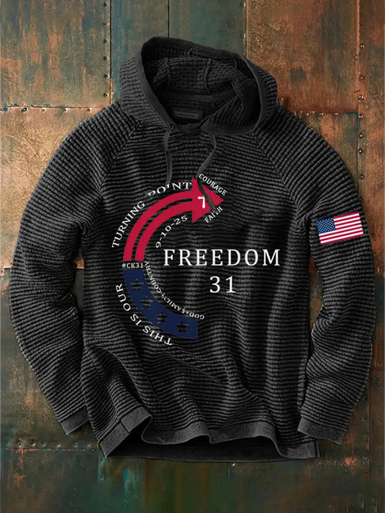 Men’s This Is Our God Family Country Freedom 31 Printed Hoodie Black / S