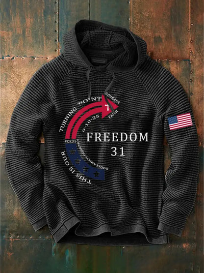 Men’s This Is Our God Family Country Freedom 31 Printed Hoodie Black / S