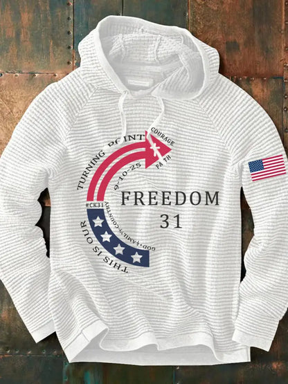 Men’s This Is Our God Family Country Freedom 31 Printed Hoodie White / S