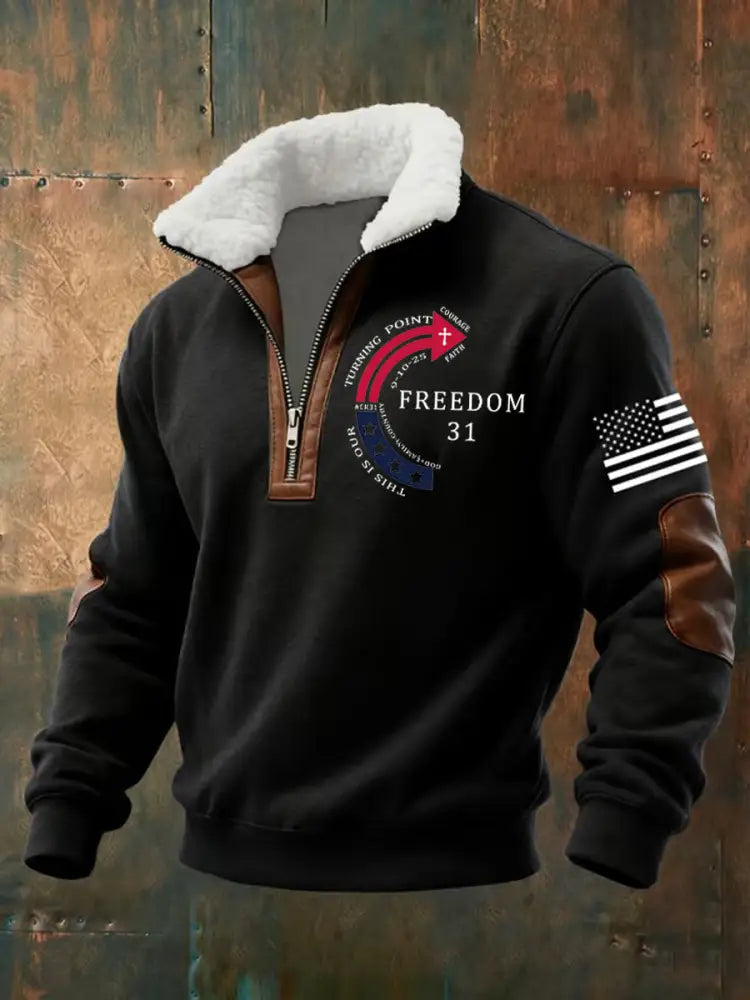 Men’s This Is Our God Family Country Freedom 31 Printed Sweatshirt Black / S