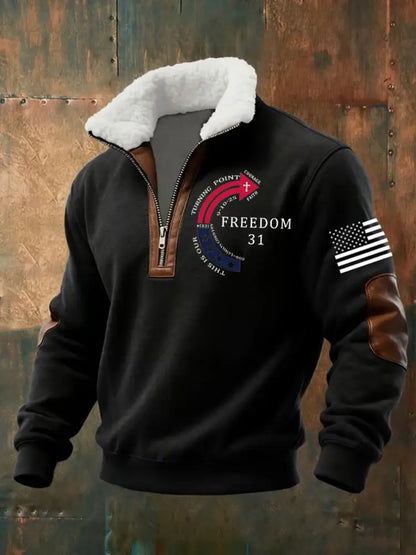 Men’s This Is Our God Family Country Freedom 31 Printed Sweatshirt Black / S