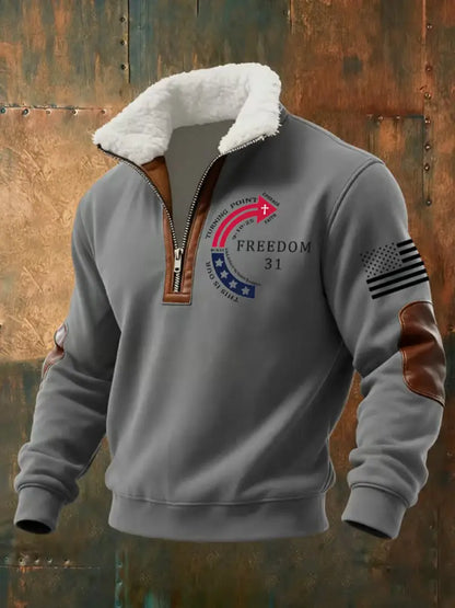 Men’s This Is Our God Family Country Freedom 31 Printed Sweatshirt Gray / S