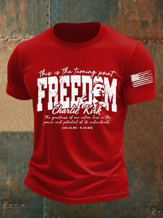Men’s this is the turning point FREEDEM Charlie Kirk the greatness of our nation lies in the power and potential of its