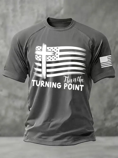 Men’s This is the Turning Point Printed Casual short sleeves t-shirt Gray / S