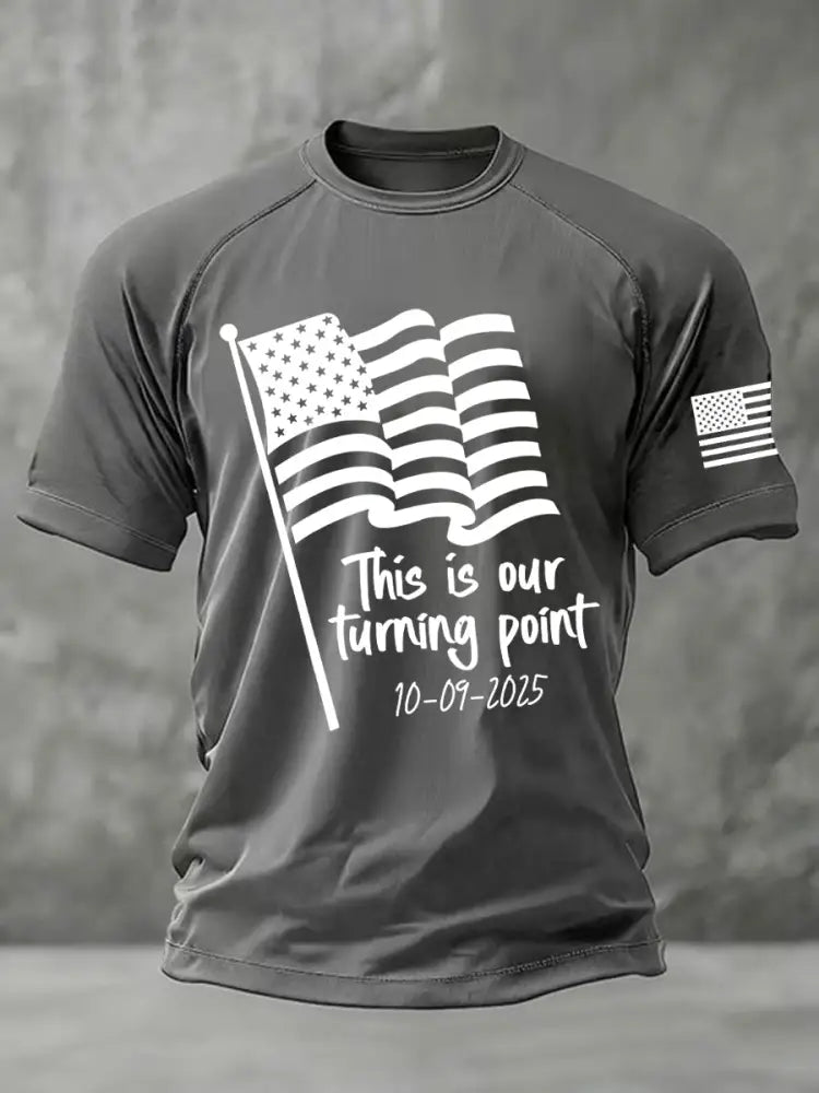 Men’s This is the Turning Point Printed Casual short sleeves t-shirt Gray / S