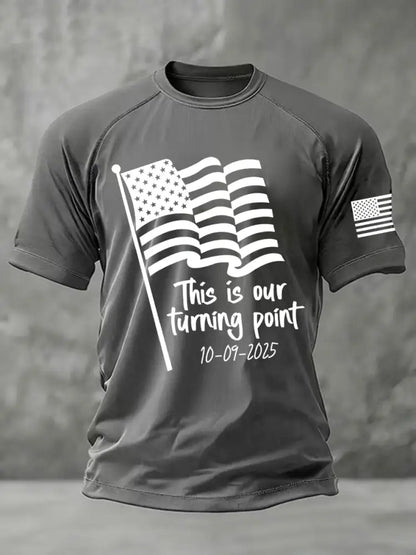 Men’s This is the Turning Point Printed Casual short sleeves t-shirt Gray / S