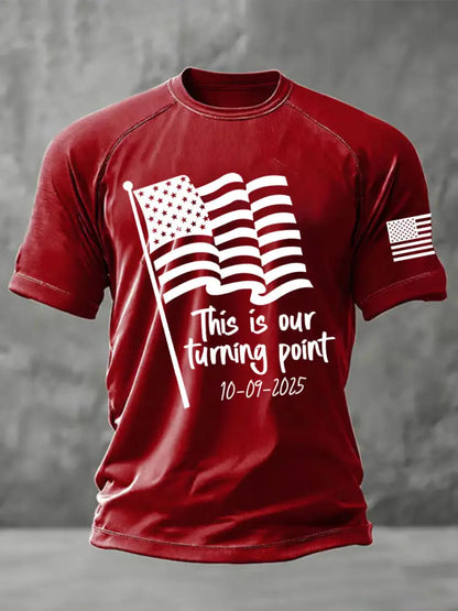 Men’s This is the Turning Point Printed Casual short sleeves t-shirt Red / S