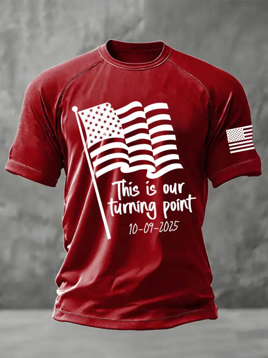 Men’s This is the Turning Point Printed Casual short sleeves t-shirt Red / S