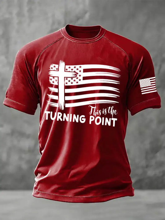 Men’s This is the Turning Point Printed Casual short sleeves t-shirt Red / S