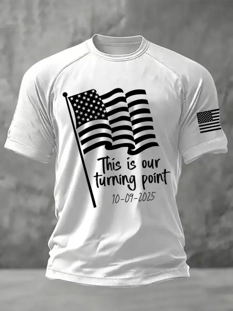 Men’s This is the Turning Point Printed Casual short sleeves t-shirt White / S