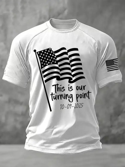 Men’s This is the Turning Point Printed Casual short sleeves t-shirt White / S