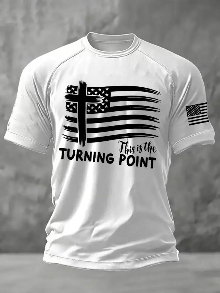 Men’s This is the Turning Point Printed Casual short sleeves t-shirt White / S