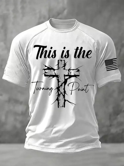 Men’s This is the Turning Point Printed Casual short sleeves t-shirt White / S