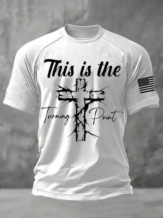 Men’s This is the Turning Point Printed Casual short sleeves t-shirt White / S