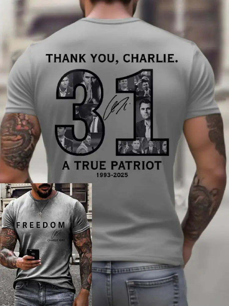 Men’s True Patriot 31 Printed T-shirt Light Gray / S