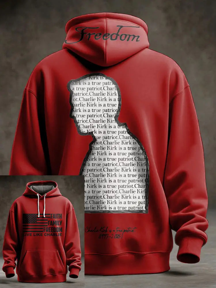 Men’s True Patriot Memorial Printed Hoodie Red / S