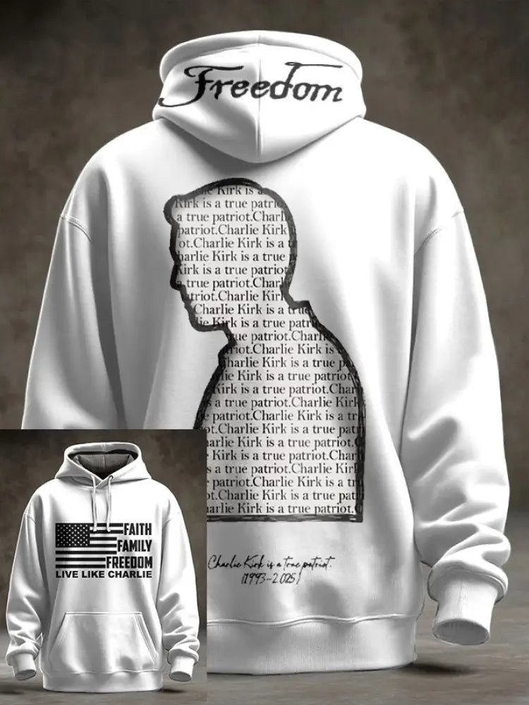 Men’s True Patriot Memorial Printed Hoodie White / S