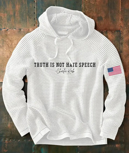 Men’s Truth Is Not Hate Speech Printed Hoodie White / S