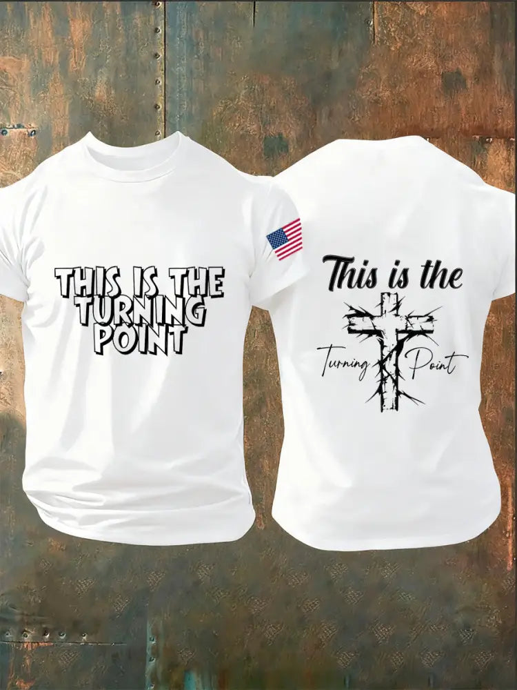 Men’s Turning Point Art Print Casual Commemorative T-Shirt A / S
