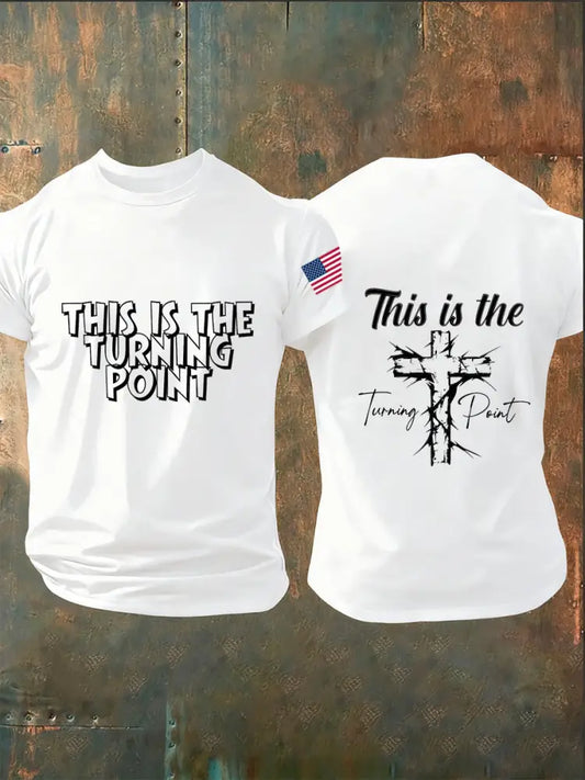 Men’s Turning Point Art Print Casual Commemorative T-Shirt A / S