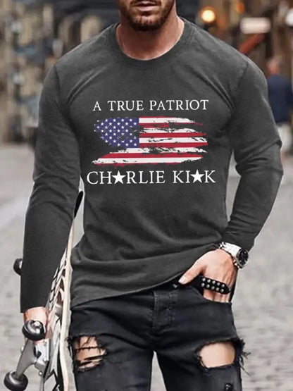 Men’s Turning Point Flag Printed T-shirt Dark Gray / S