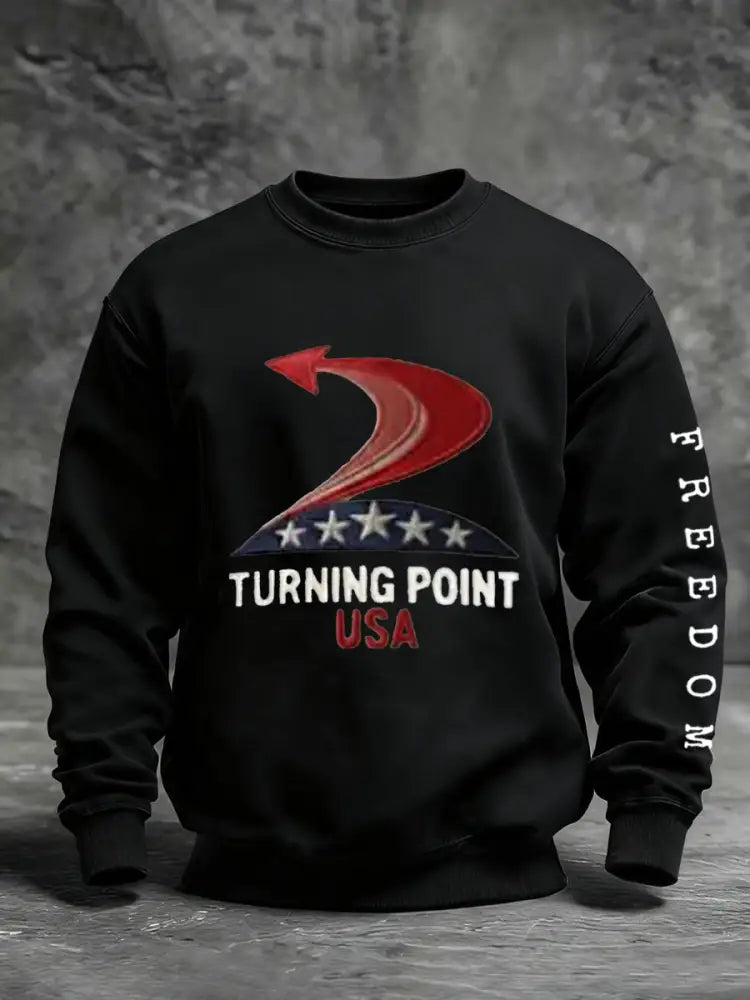 Men’s Turning Point USA A True Patriot R.I.P Charlie Kirk Sweatshirt Black / S