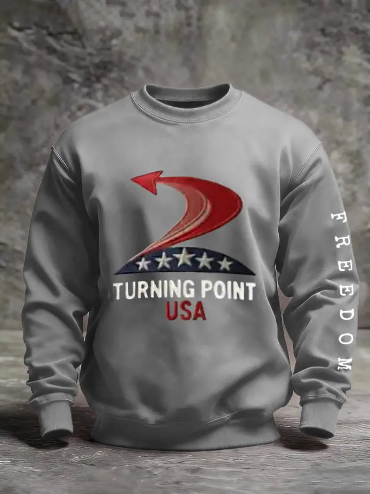 Men’s Turning Point USA A True Patriot R.I.P Charlie Kirk Sweatshirt Gray / S