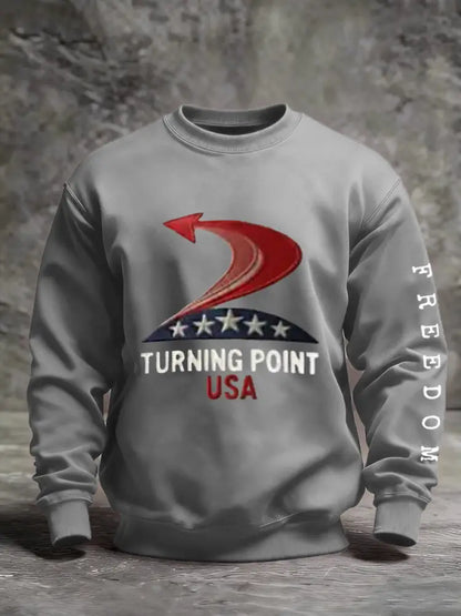 Men’s Turning Point USA A True Patriot R.I.P Charlie Kirk Sweatshirt Gray / S
