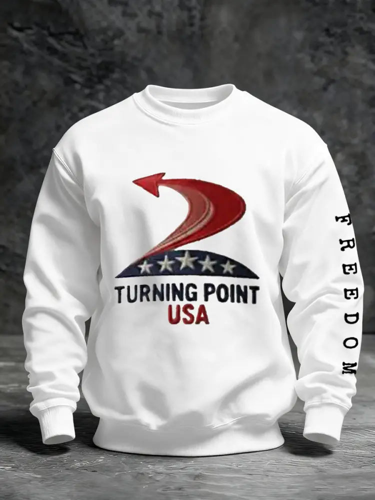 Men’s Turning Point USA A True Patriot R.I.P Charlie Kirk Sweatshirt White / S