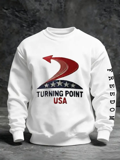 Men’s Turning Point USA A True Patriot R.I.P Charlie Kirk Sweatshirt White / S