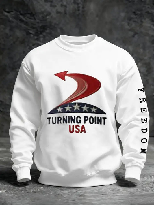 Men’s Turning Point USA A True Patriot R.I.P Charlie Kirk Sweatshirt White / S