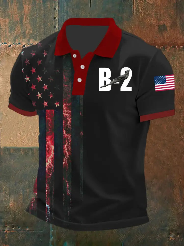 Men’s US B-2 Spirit Bomber Short Sleeve Shirt Black / S